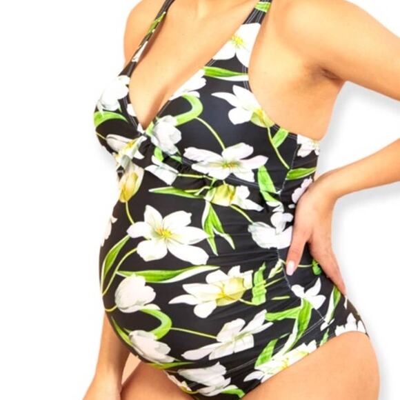 Lily Ruffle Tankini Maternity Swimsuit Size Medium - Picture 1 of 11